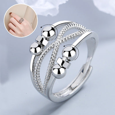 Rotatable Hollow Line Anxiety Relief Ring For Women