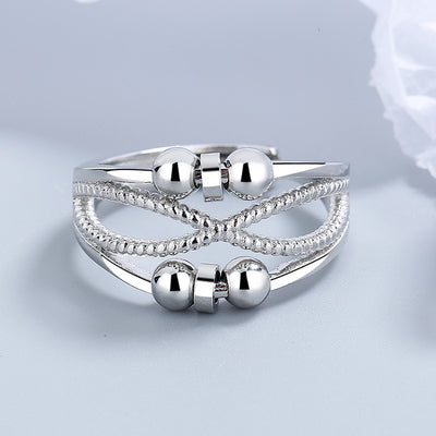 Rotatable Hollow Line Anxiety Relief Ring For Women