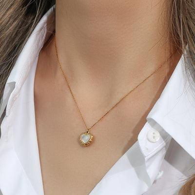 Vintage Shell Love Necklace 18k Gold Plating