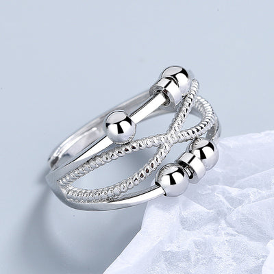 Rotatable Hollow Line Anxiety Relief Ring For Women