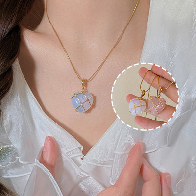 Fashion Moonstone  Princess Love Girl Necklace